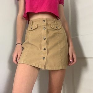 Tan button up skirt